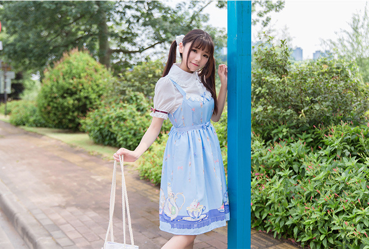 Tea Cup Rabbit Printing Lolita JSK