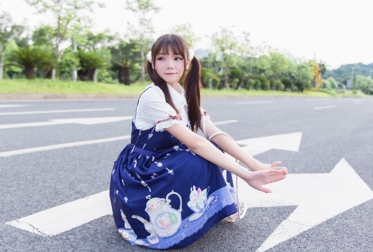 Tea Cup Rabbit Printing Lolita JSK