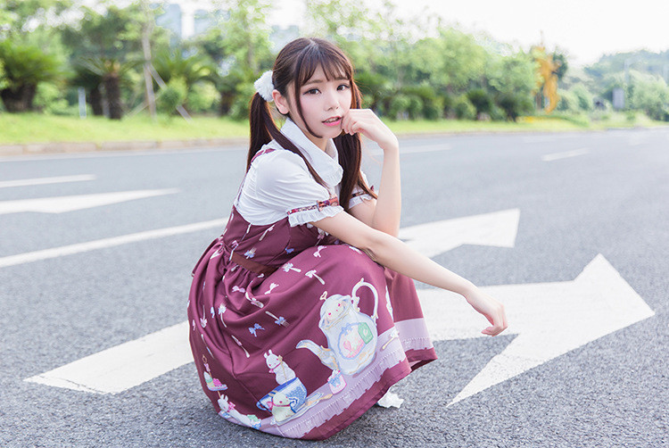 Tea Cup Rabbit Printing Lolita JSK