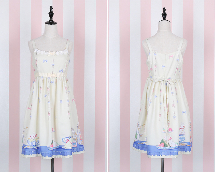 Tea Cup Rabbit Printing Lolita JSK