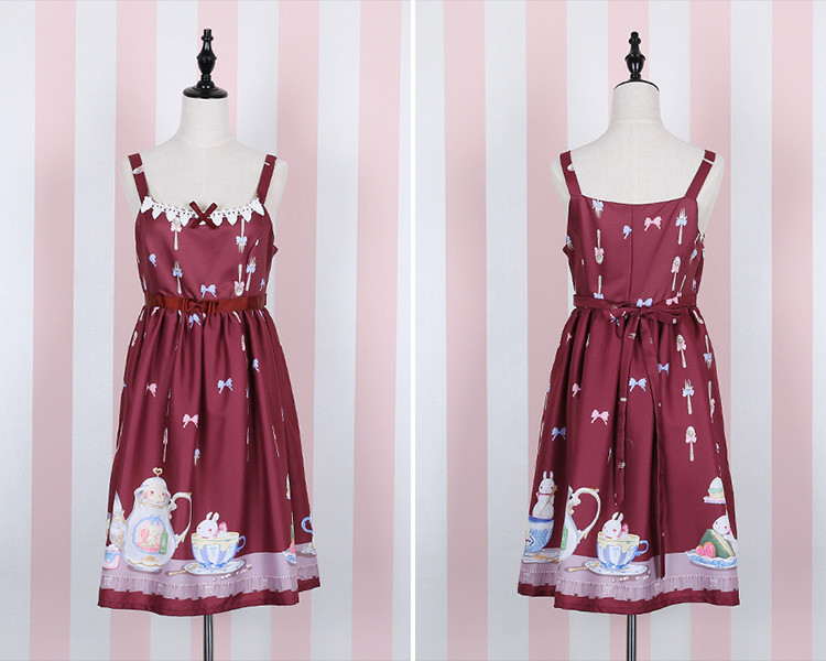 Tea Cup Rabbit Printing Lolita JSK