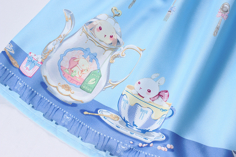 Tea Cup Rabbit Printing Lolita JSK