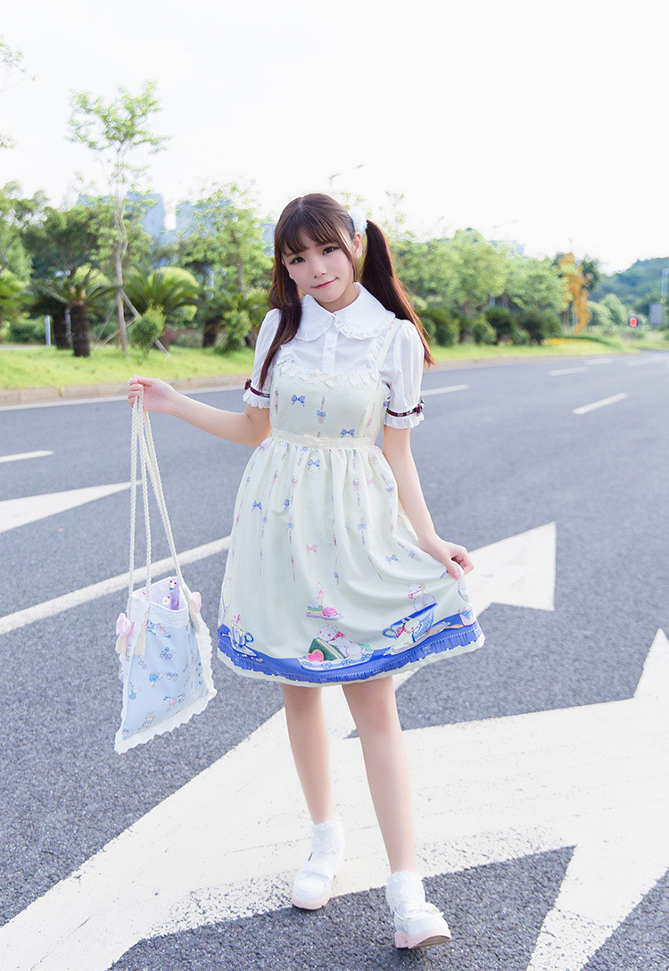 Tea Cup Rabbit Printing Lolita JSK