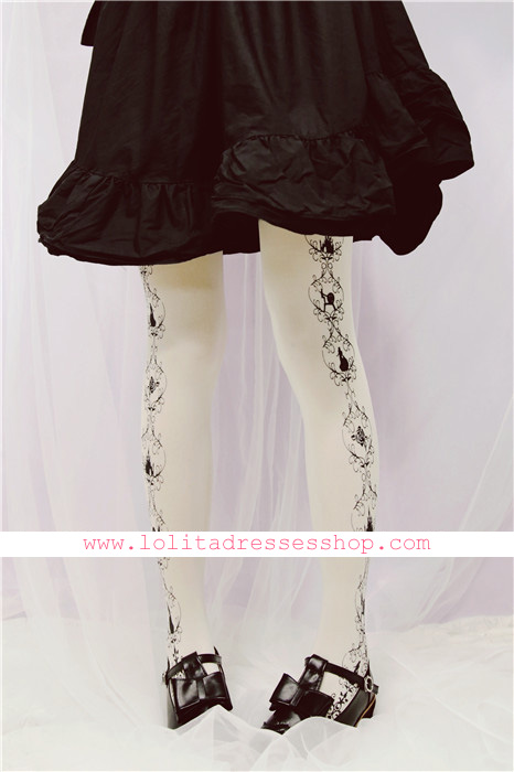 Totems Side Printing Tattoo Lolita Pantyhose