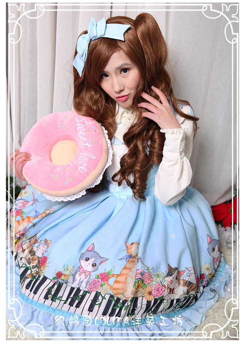 New Spring And Summer Key Cat Printing Lolita Jsk