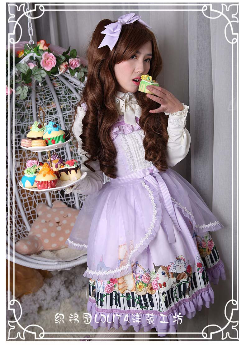 New Spring And Summer Key Cat Printing Lolita Jsk