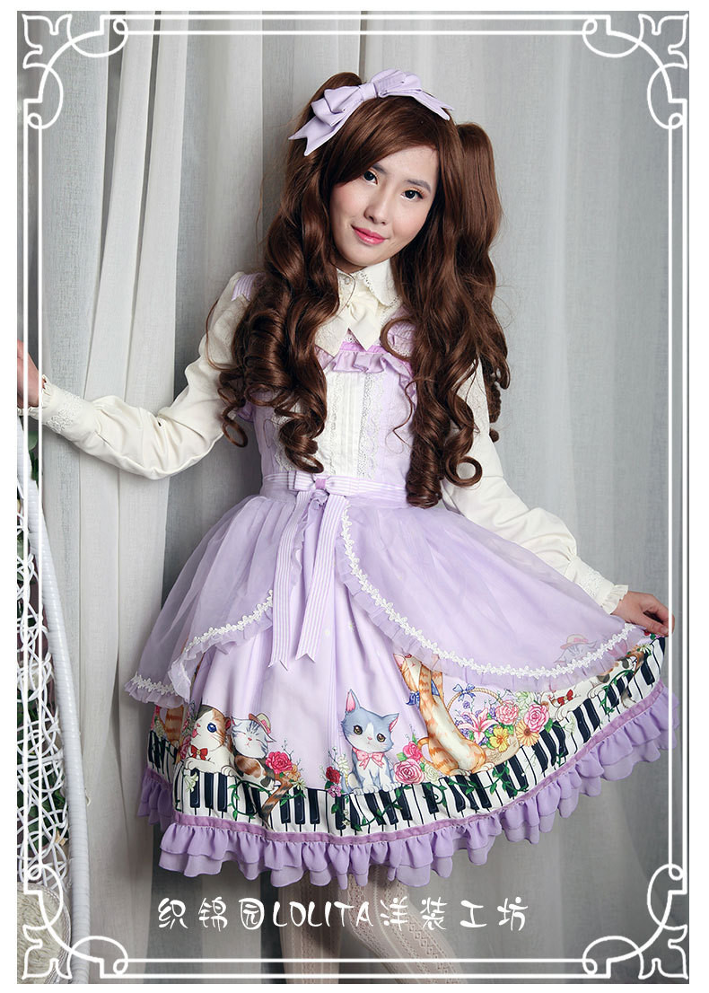 New Spring And Summer Key Cat Printing Lolita Jsk