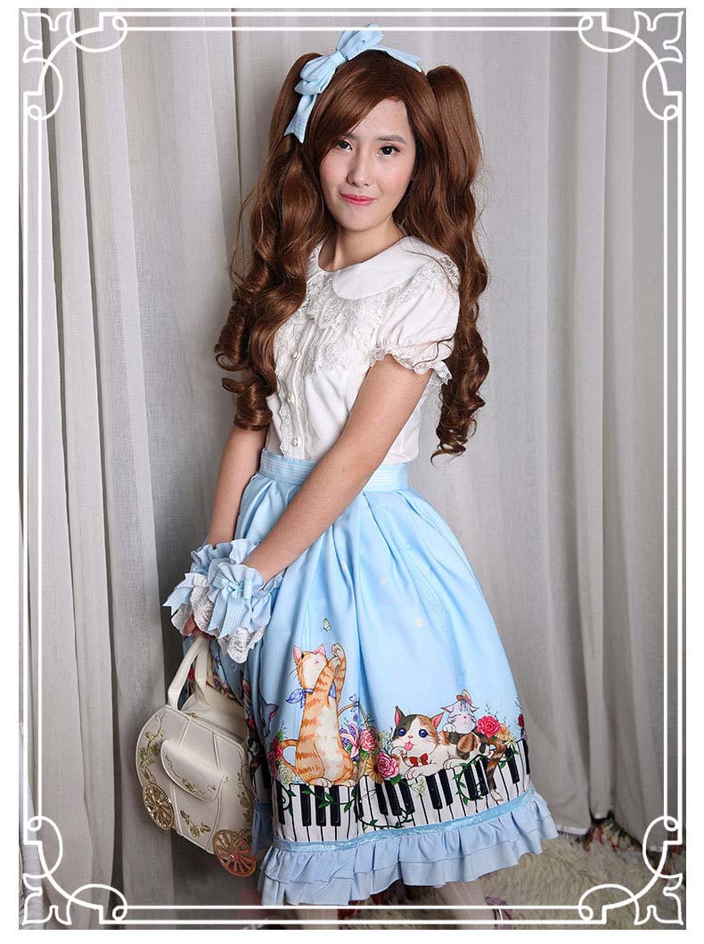 New Spring And Summer Key Cat Printing Lolita Skirt