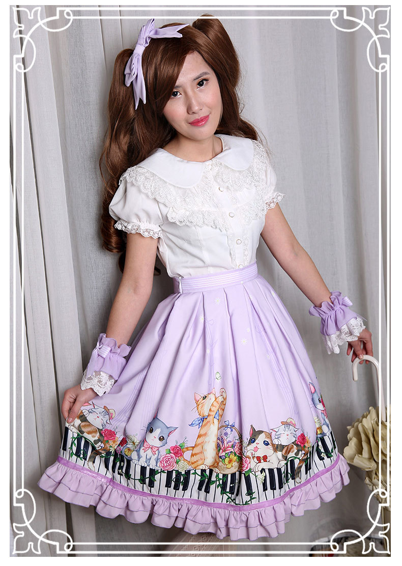 New Spring And Summer Key Cat Printing Lolita Skirt