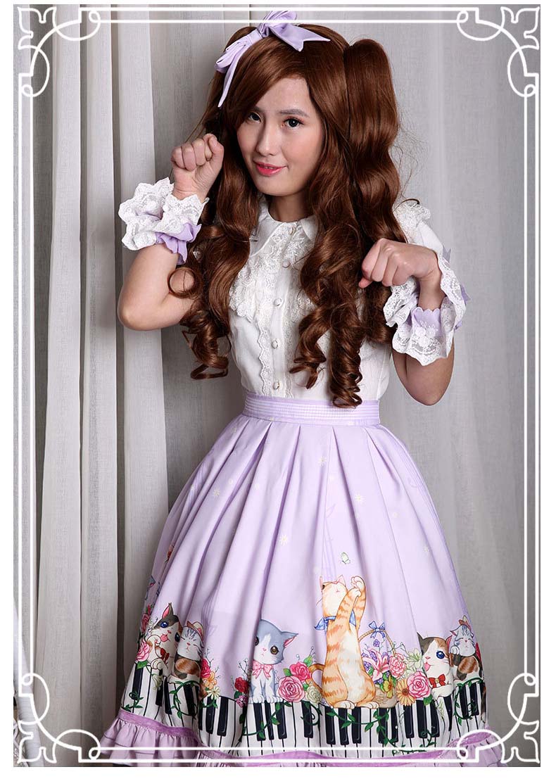 New Spring And Summer Key Cat Printing Lolita Skirt