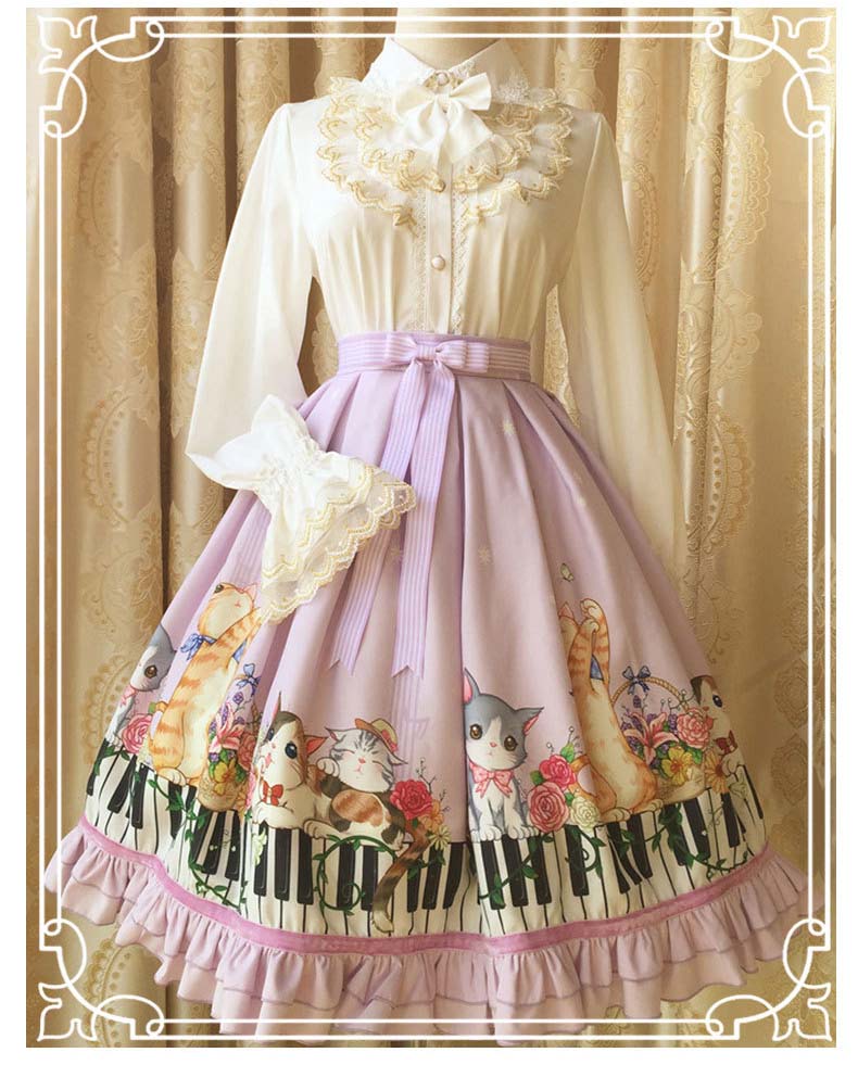 New Spring And Summer Key Cat Printing Lolita Skirt
