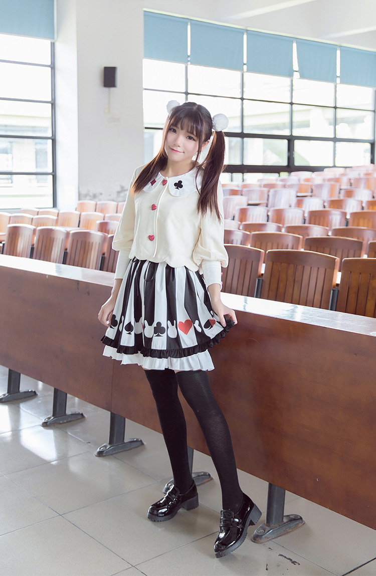 Alice Poker Printing Lolita Skirt