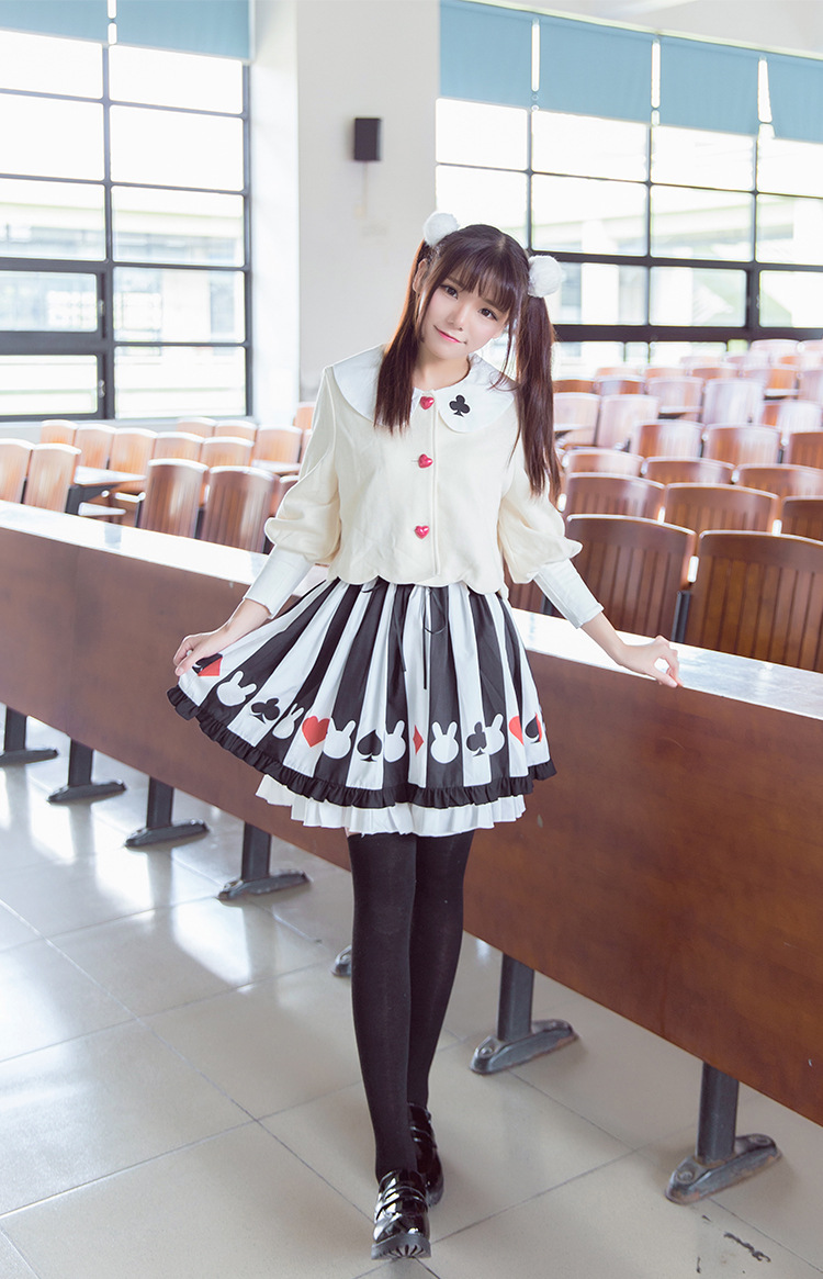 Alice Poker Printing Lolita Skirt