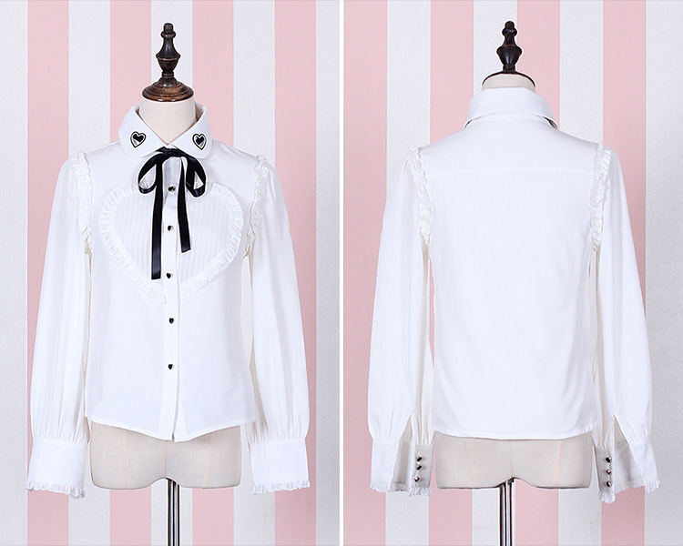 Love Hollow Collar Lolita All-match Blouses