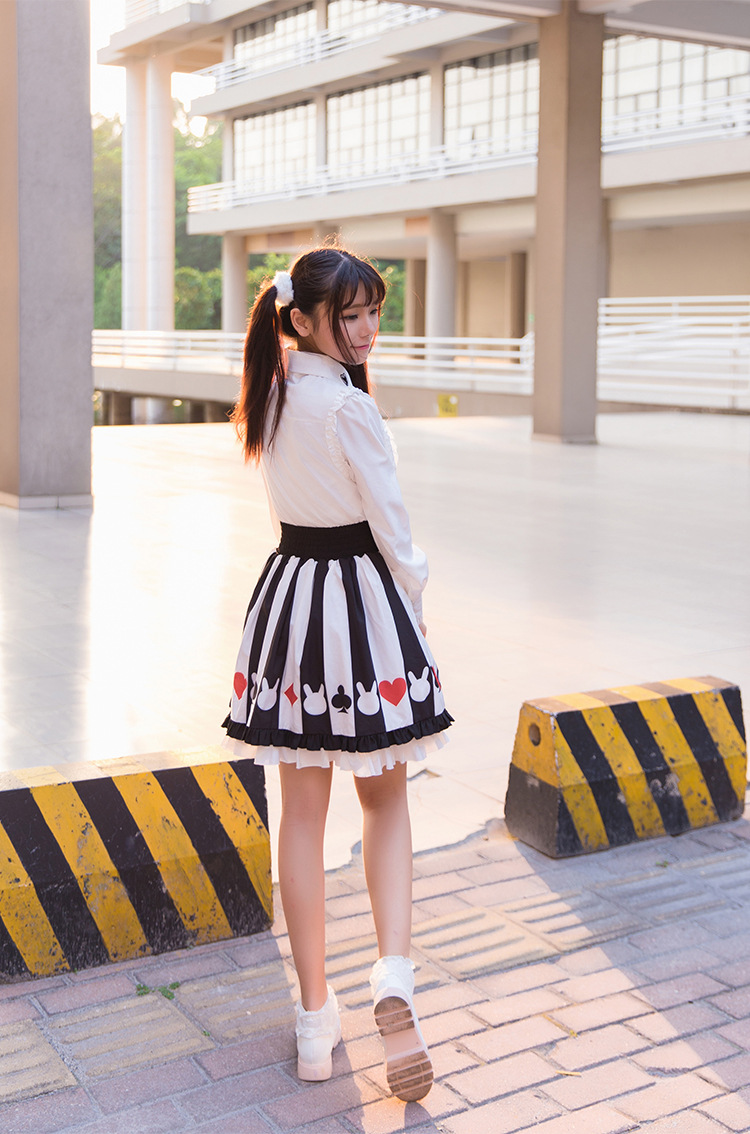 Love Hollow Collar Lolita All-match Blouses