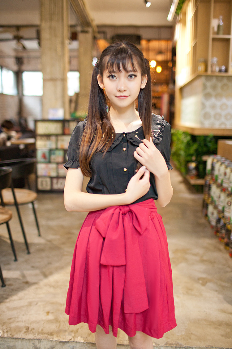 Embroidered Short Sleeves Chiffon Lolita Blouses