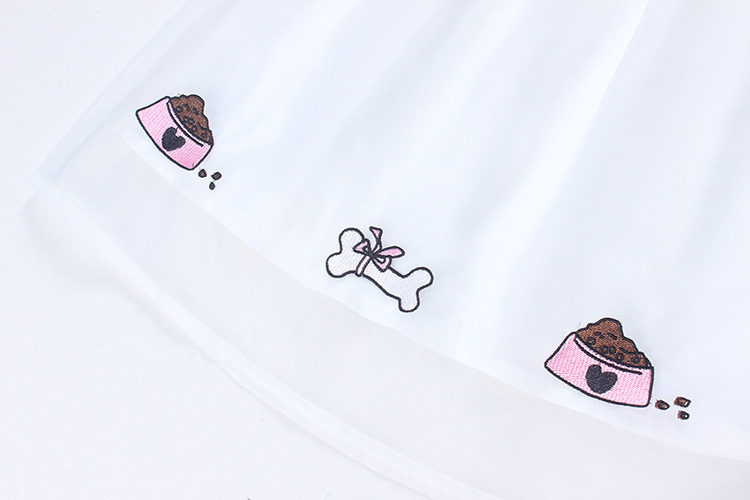 Dog Bones And Dog Basin Embroidery Lolita Skirts