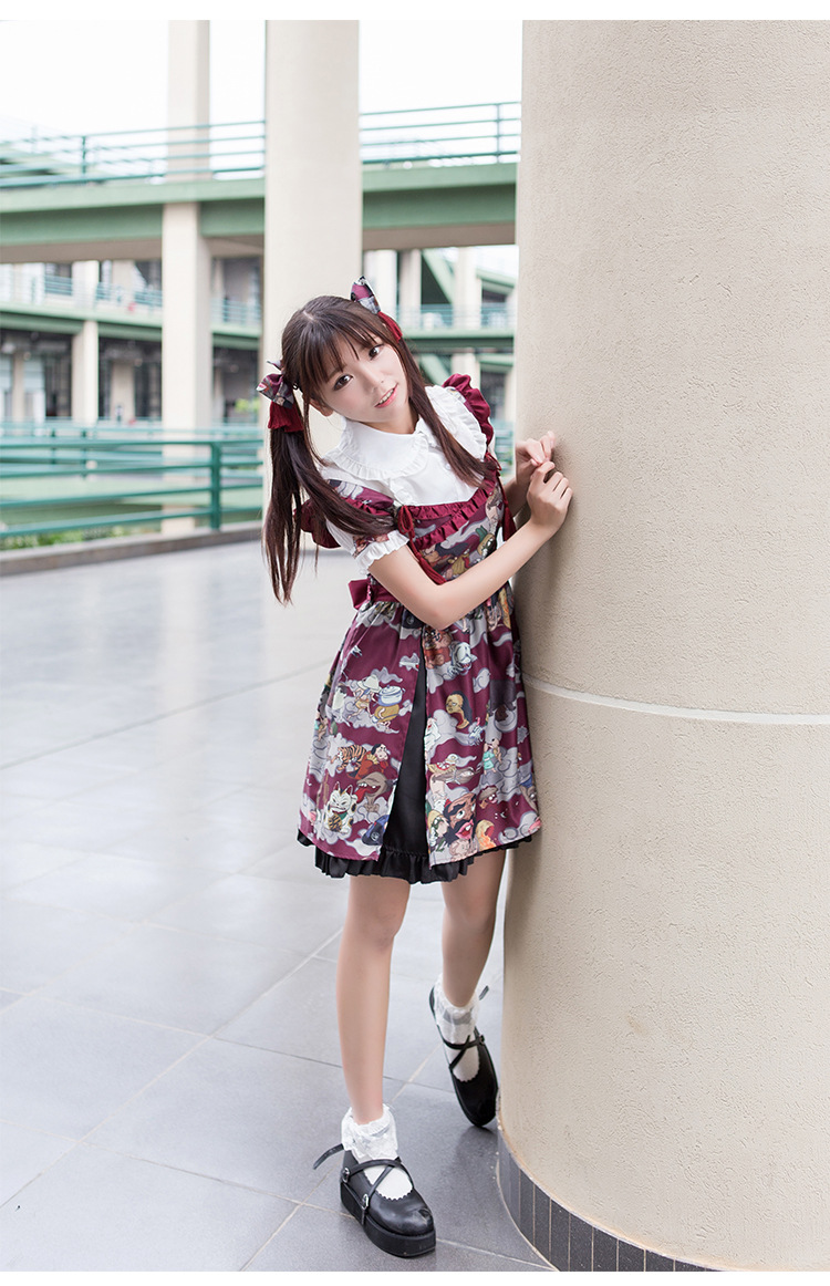 Ghost Night Printing Suspender Lolita Skirt