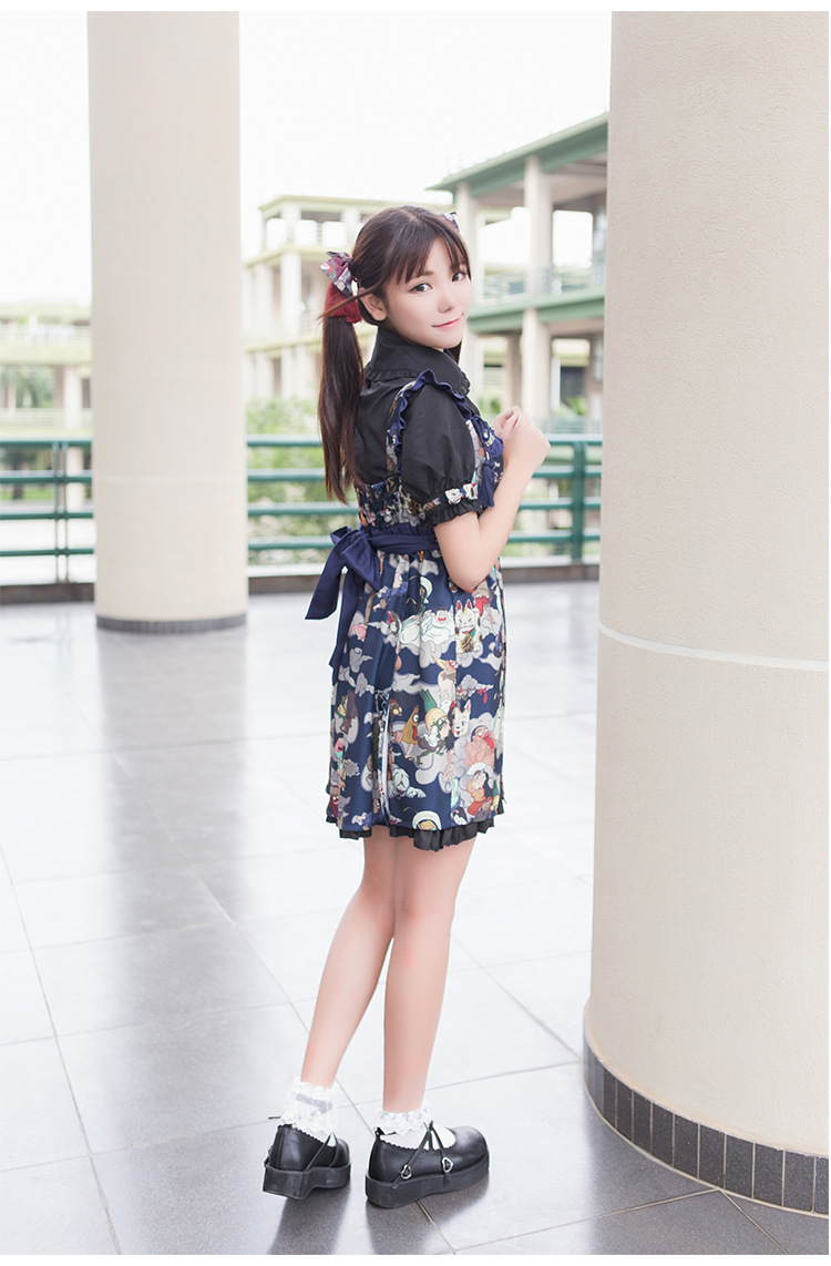 Ghost Night Printing Suspender Lolita Skirt