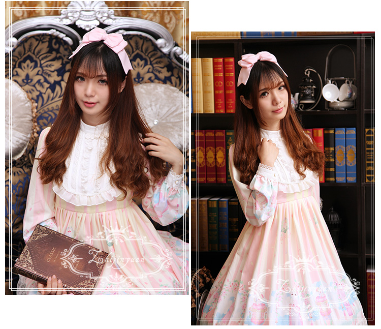 Long Sleeve Chiffon Printing Lolita Dress