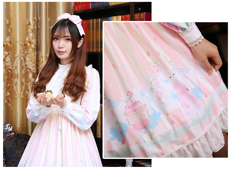 Long Sleeve Chiffon Printing Lolita Dress