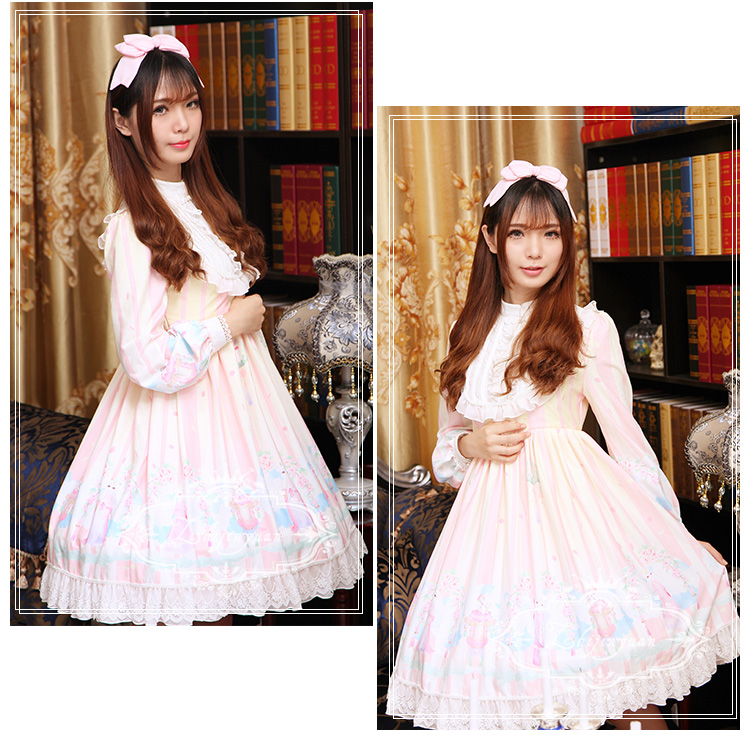 Long Sleeve Chiffon Printing Lolita Dress