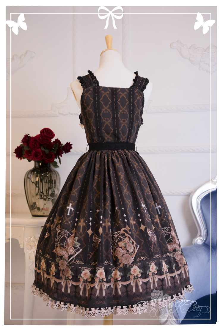 Manderley Printing Lolita Braces Skirt