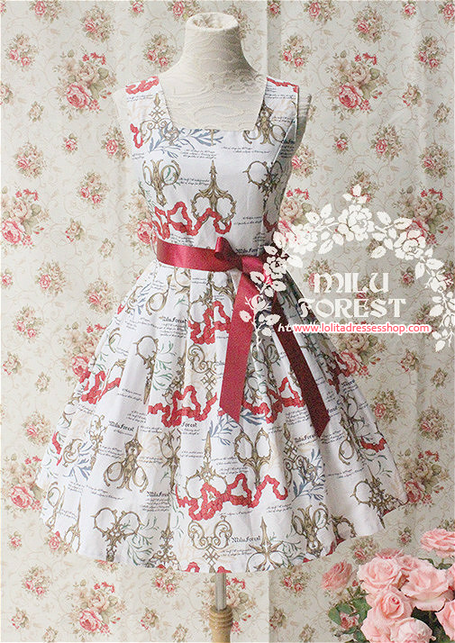 Antique Scissors Original Printing Lolita Short Dress