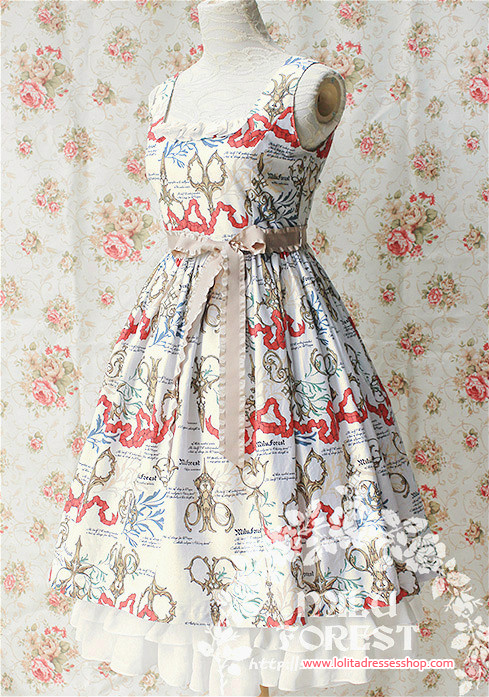 Antique Scissors Original Printing Lolita Long Dress