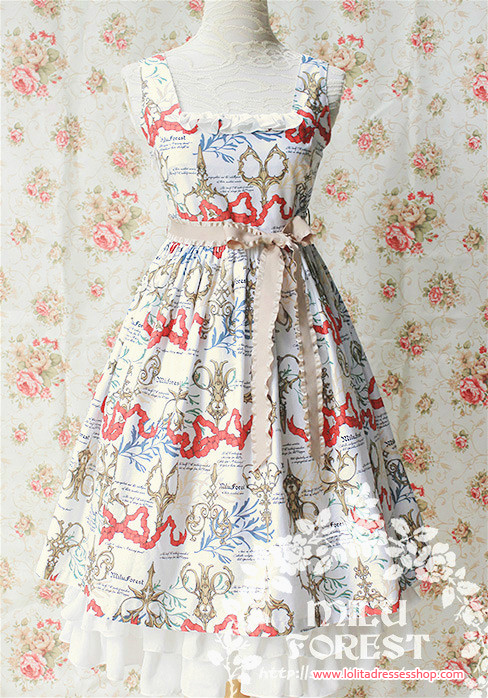 Antique Scissors Original Printing Lolita Long Dress