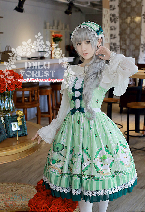 Matcha Dessert Printing Lolita Dress