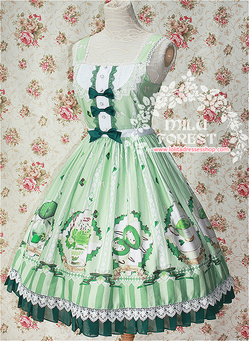 Matcha Dessert Printing Lolita Dress