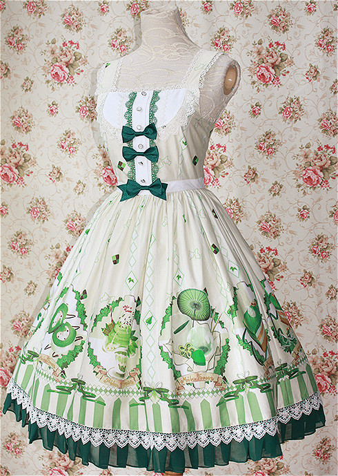 Matcha Dessert Printing Lolita Dress