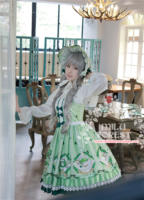 Matcha Dessert Printing Lolita Dress