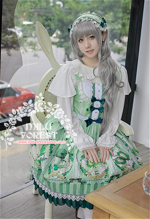 Matcha Dessert Printing Lolita Dress