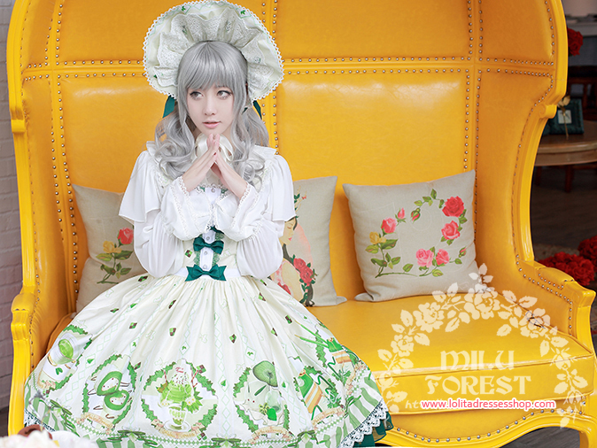 Matcha Dessert Printing Lolita Dress