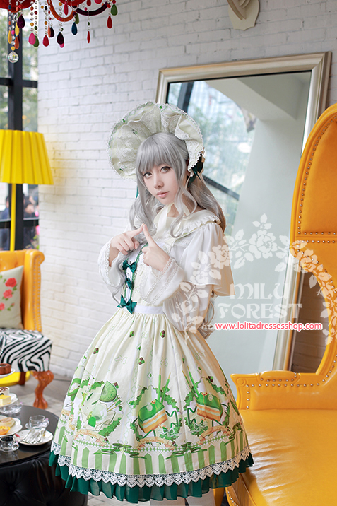 Matcha Dessert Printing Lolita Dress