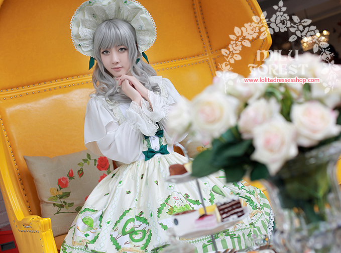 Matcha Dessert Printing Lolita Dress