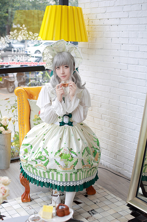 Matcha Dessert Printing Lolita Dress