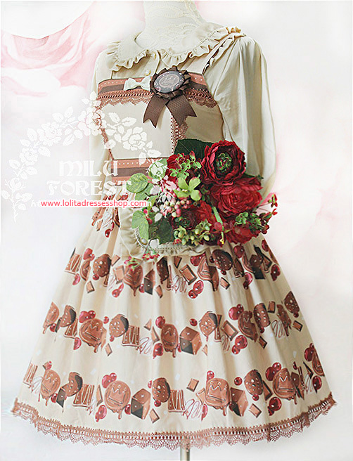 Berry Chocolate Cookies Printing Lolita JSK