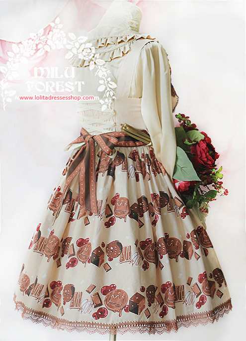 Berry Chocolate Cookies Printing Lolita JSK