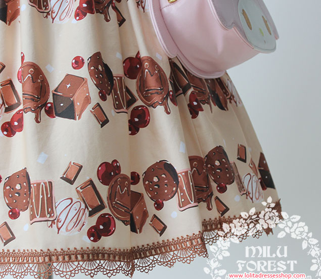 Berry Chocolate Cookies Printing Lolita JSK