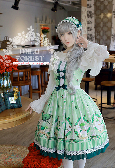 Matcha Dessert Printing Lolita Blouse