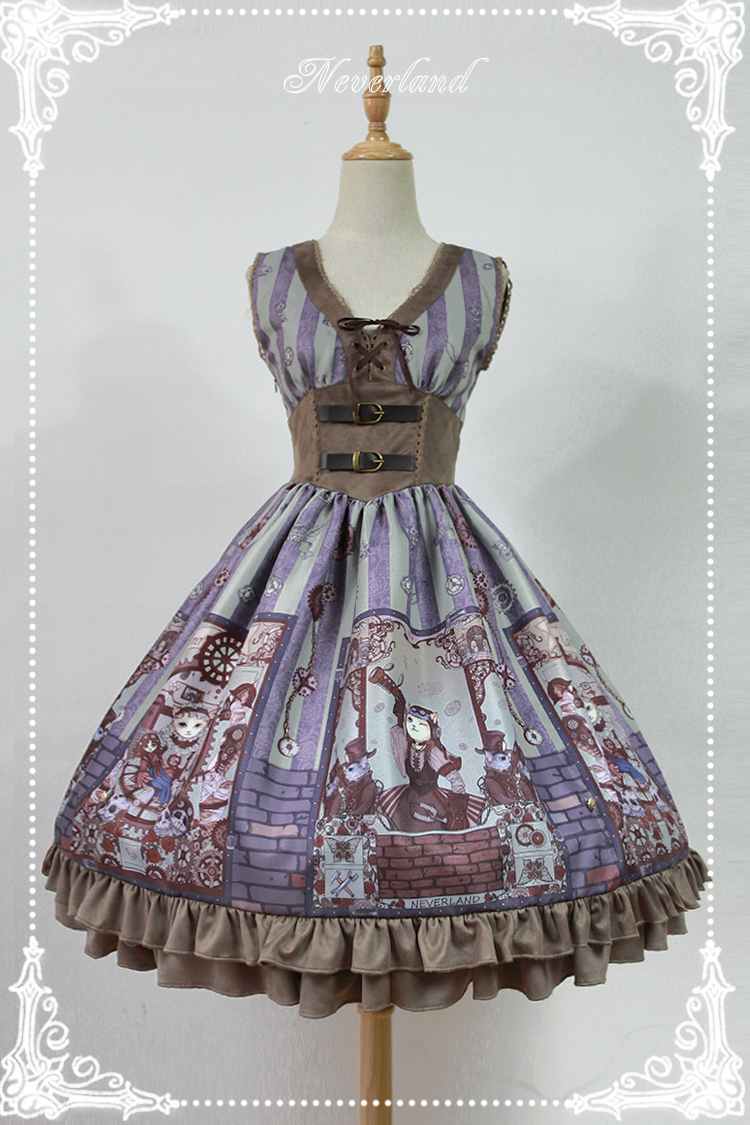 Steam Punk Cat Corset High Waist Lolita Dress