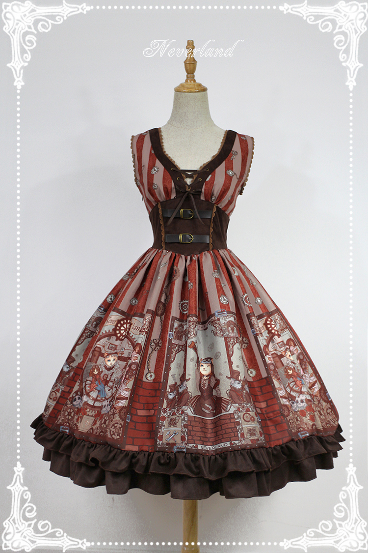 Steam Punk Cat Corset High Waist Lolita Dress