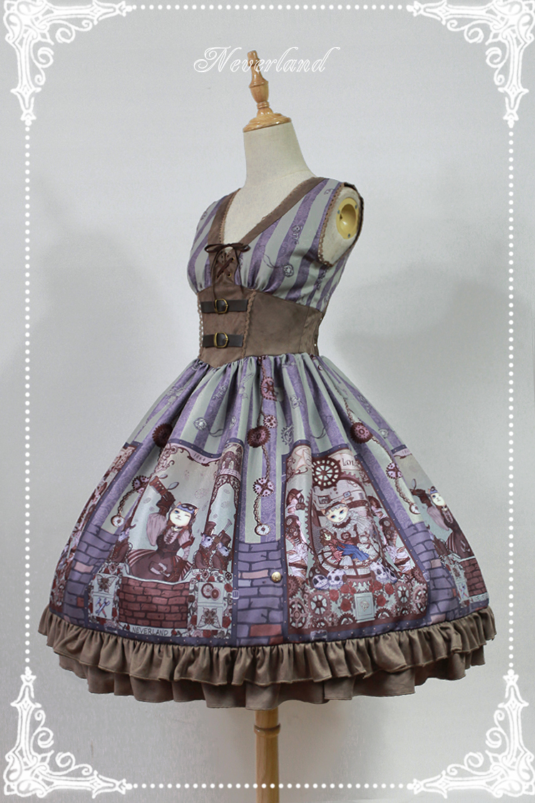 Steam Punk Cat Corset High Waist Lolita Dress