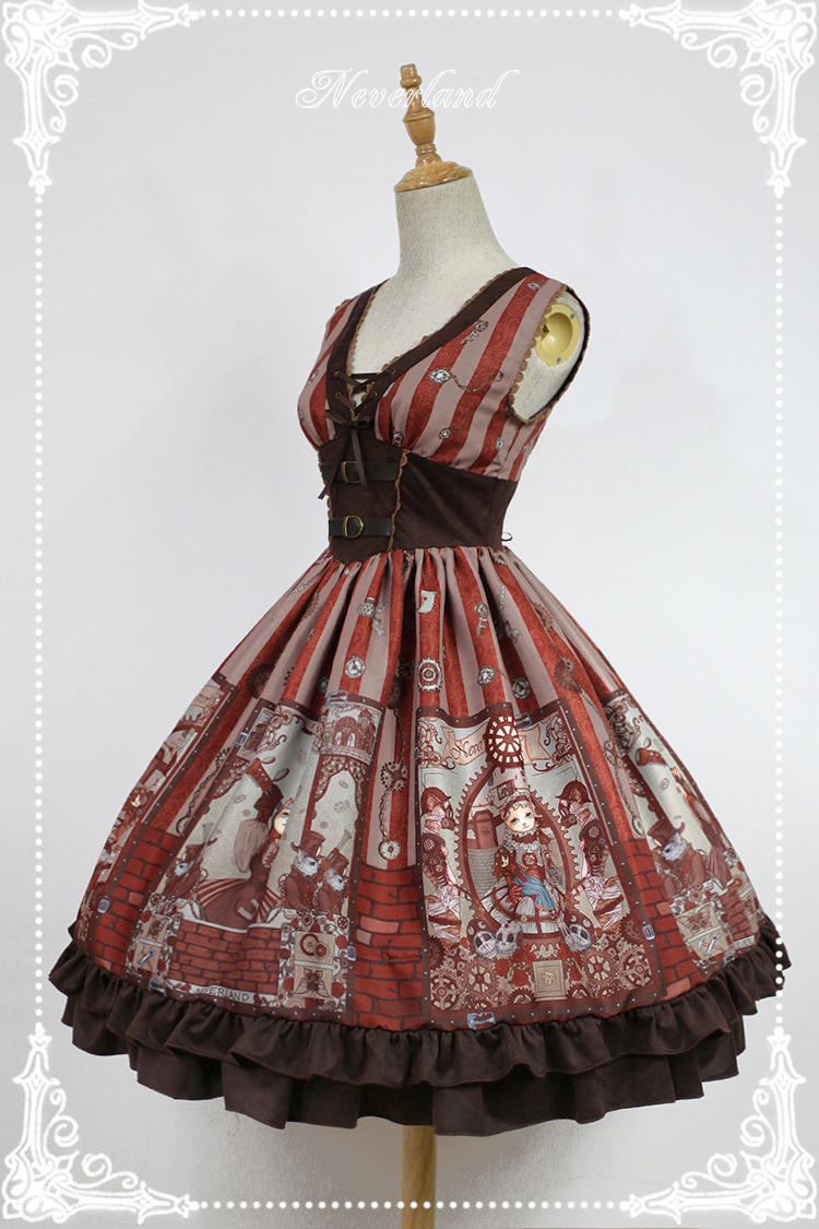 Steam Punk Cat Corset High Waist Lolita Dress