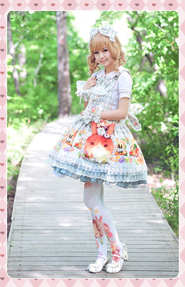 Vanilla Tea Lolita Suspender Skirt