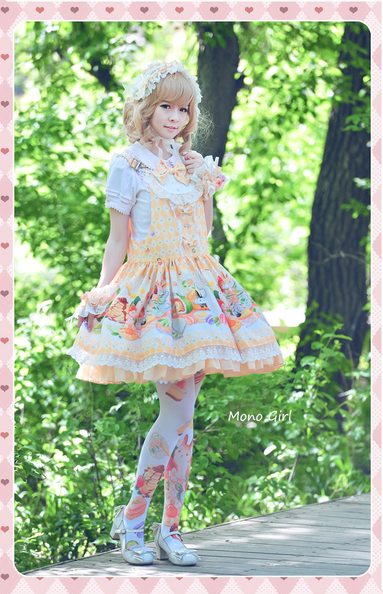 Vanilla Tea Lolita Suspender Skirt