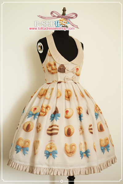 Ribbon Cookies Printing Vest style Lolita JSK